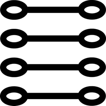 A black and white image of four different types of links vector