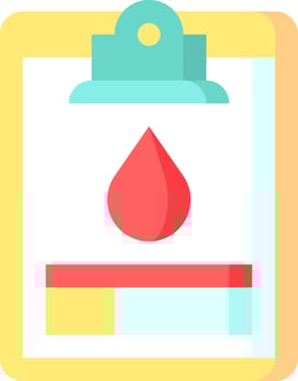 Blood drop icon with clipboard and clipboard vector