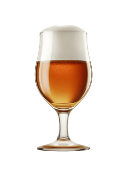 lager beer with a smooth head in a rounded beer glass isolated background png