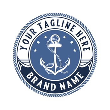 anchor logo. anchor and rope icon for marine company design vector