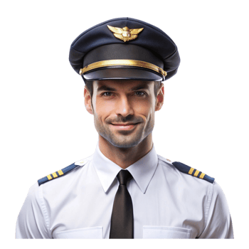 A smiling pilot in uniform png