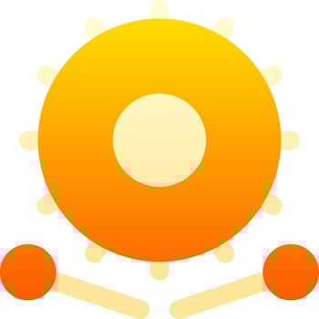 A drum with two sticks and a yellow sun vector
