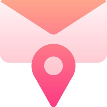 A pink envelope with a pin on it vector