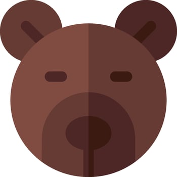 A brown bear head with a closed eyes vector
