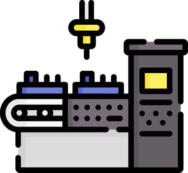 A machine with a machine on top of it vector