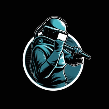 Mascot Design of a Sandblasting Worker vector