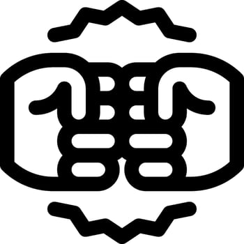A black and white logo of two hands holding each other vector