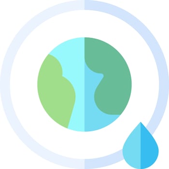 Water drop icon with earth and drop vector