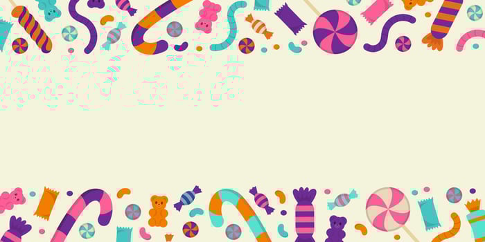 Candies and sweets border frame illustration for the Halloween vector