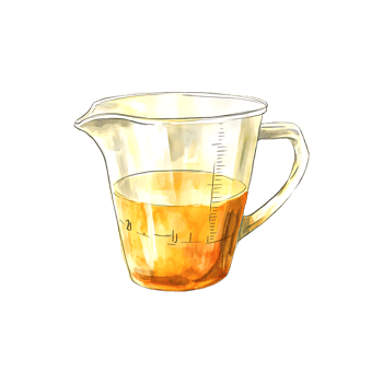 Culinary design measuring cup illustrated in watercolor on a transparent background png