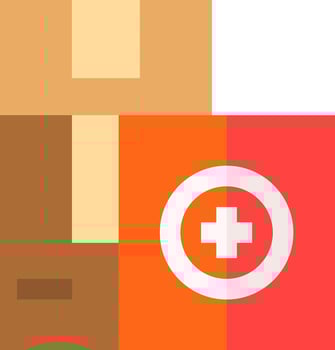 A man with a red cross on his chest vector