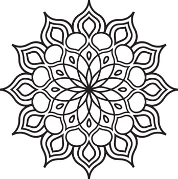 Decorative mandala and pattern for Mehndi wedding islam Outline mandalas coloring book page vector