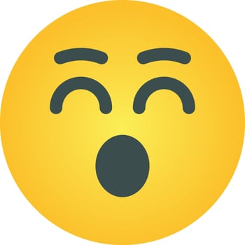 A yellow emoticion with eyes and mouth open vector
