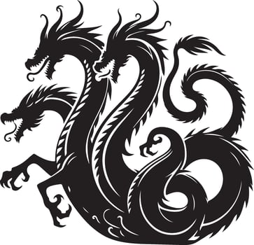 The Hydras Wrath Legend in Silhouette vector
