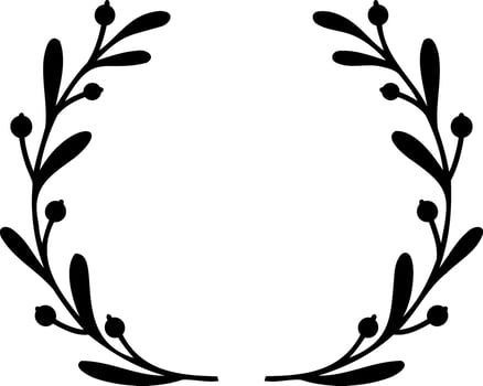 Laurel wreath icon Eco clipart Branch with leaf and berry Frame Border vector