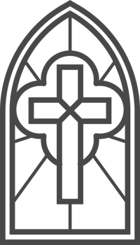 Church glass window with catholic cross. Gothic cathedral arch. Medieval stained frame. Silhouette of vintage architecture outline illustration png