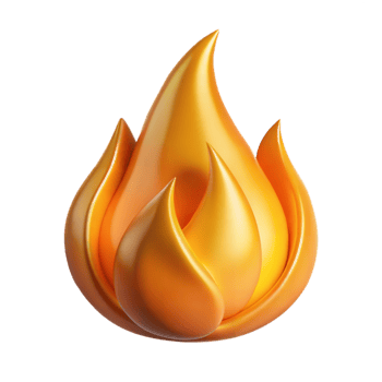 3D Rendered Orange Flame Illustration png