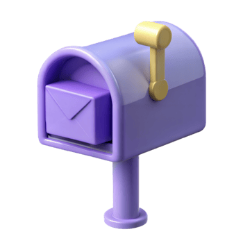 Purple Mailbox With Envelope 3D Render png