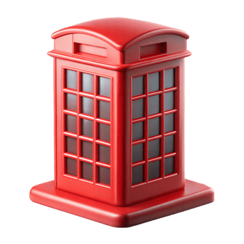 Red British Telephone Booth Isolated on Transparent Background png