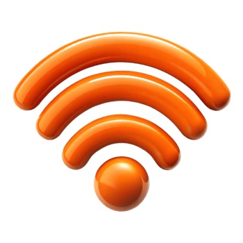 Orange 3D Wifi Symbol Illustration png