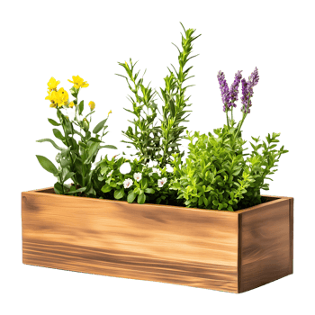 Floral Elegance Wooden Planter Box Display png
