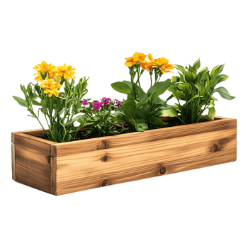 Blooming Serenity Wooden Planter Box png