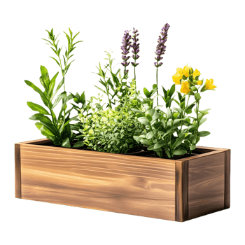 Nature Art Wooden Box with Flowers png