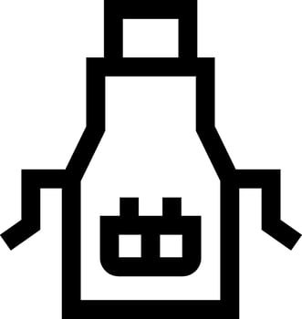 A black and white icon of a bag with a handle vector