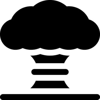 An icon of a mushroom cloud with a cloud on top vector