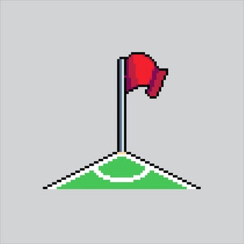 Pixel art illustration Corner Flag. Pixelated Football Soccer Flag. Soccer Football Corner Flag pixelated for the pixel art game and icon for website and game. old school retro. vector