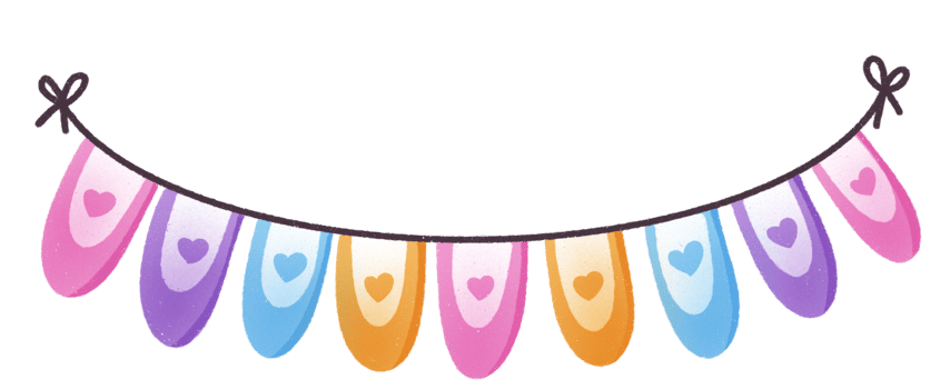 bunting cute hanging flag banner colorful png