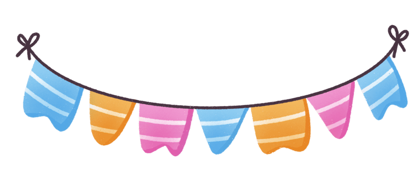 colorful bunting cute hanging flag banner png
