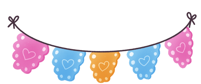 love symbol on bunting cute hanging flag banner png