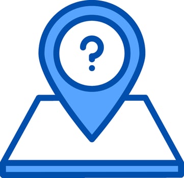 Map pin icon with question mark vector