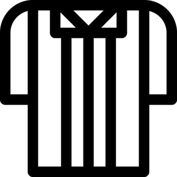 A black and white striped shirt icon vector