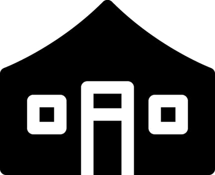 A black and white house with the word oo on it vector