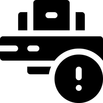 A black and white icon of a printer vector