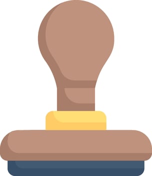 A rubber stamp with a brown handle vector