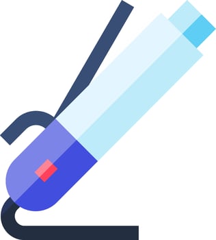 A blue and red pen with a red cross on it vector