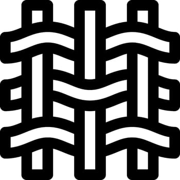 A black and white logo of a woven pattern vector