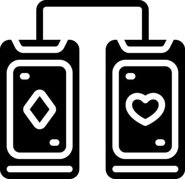 A black and white image of two cell phones vector