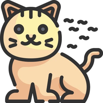 A cartoon cat with a black nose vector