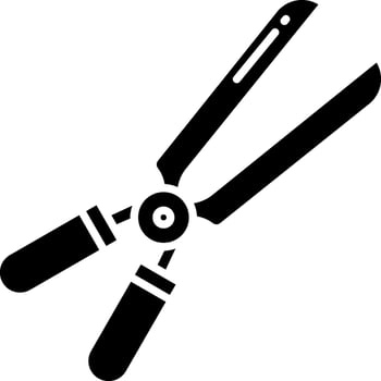 A black and white illustration of a pair of scissors vector
