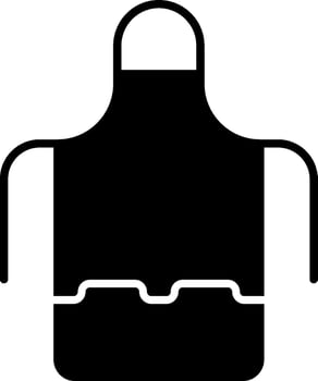 A black apron with a white background vector