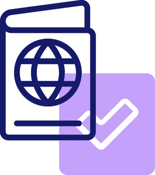 A passport and a globe icon vector
