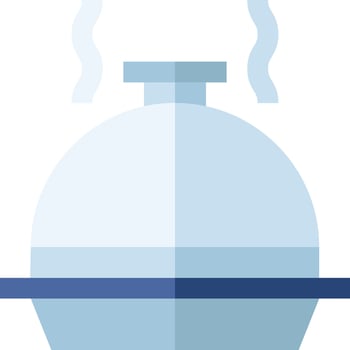 A blue pot with a lid on top vector