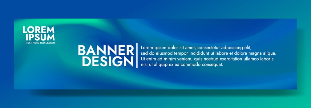 a banner design with a blue and green background vector