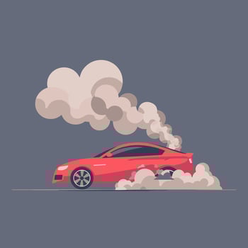 Car exhaust fumes polluting the air vector