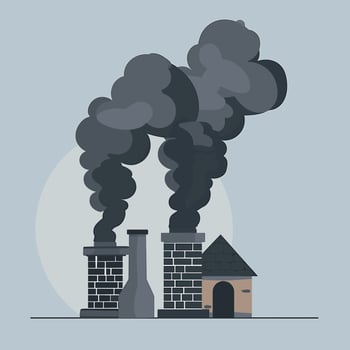Chimneys emitting black smoke vector