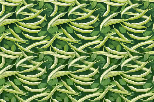 French beans with green leaves pattern illustration vector